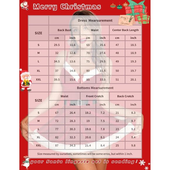 Avidlove Chemise Velvet Outfits Sleepwear Sexy Santa Dress Set Christmas Dress - Picture 6 of 7